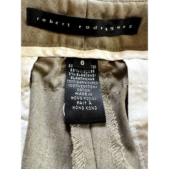 ROBERT RODRIGUEZ Women's Lace Trim Clam Digger Trouser Pants Tan Size 6 - Picture 2 of 12